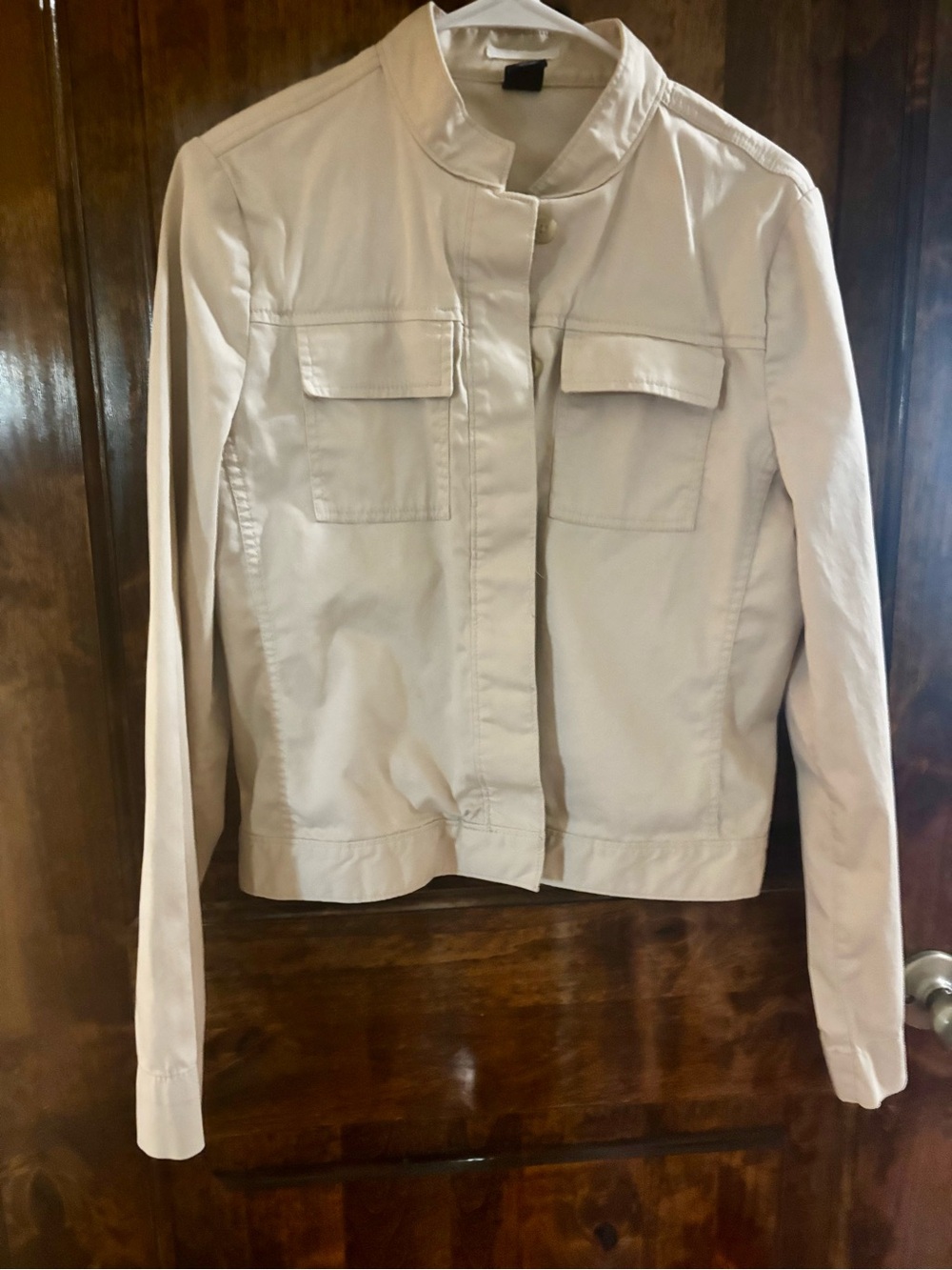GAP Light Cream Utility Jacket with Stand Collar
